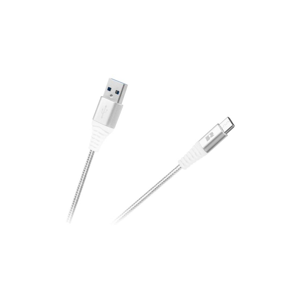 REBEL USB / USB-C kabelis RB-6001-100-W 1 m baltas-Duomenų ir