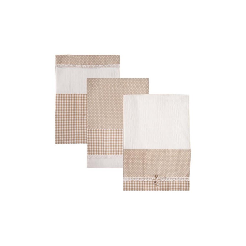 Virtuvinių rankšluosčių rinkinys ORION Dot Gifty Beige-Kiti Virtuvinių rankšluosčių rinkinys ORION Dot Gifty Beige-Kiti