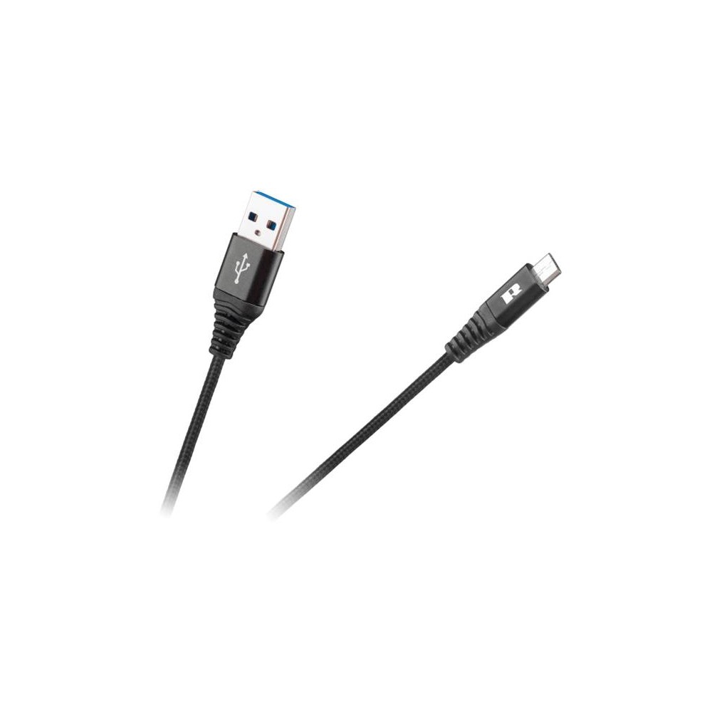 Kabelis REBEL USB/Mikro USB juodas 2 m-Duomenų ir įkrovimo USB