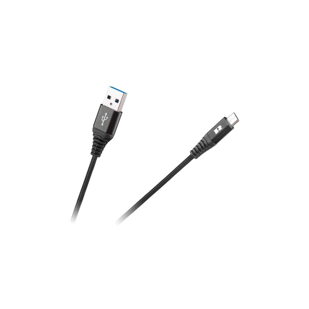 Kabelis REBEL USB/Mikro USB juodas 1 m-Duomenų ir įkrovimo USB