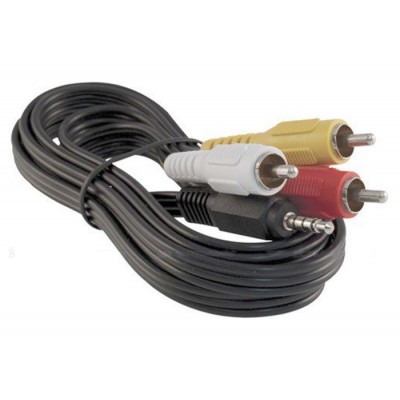 Kabelis JACK 3.5 stereo 4pin/3xRCA 1,5 m-Garso vaizdo technika