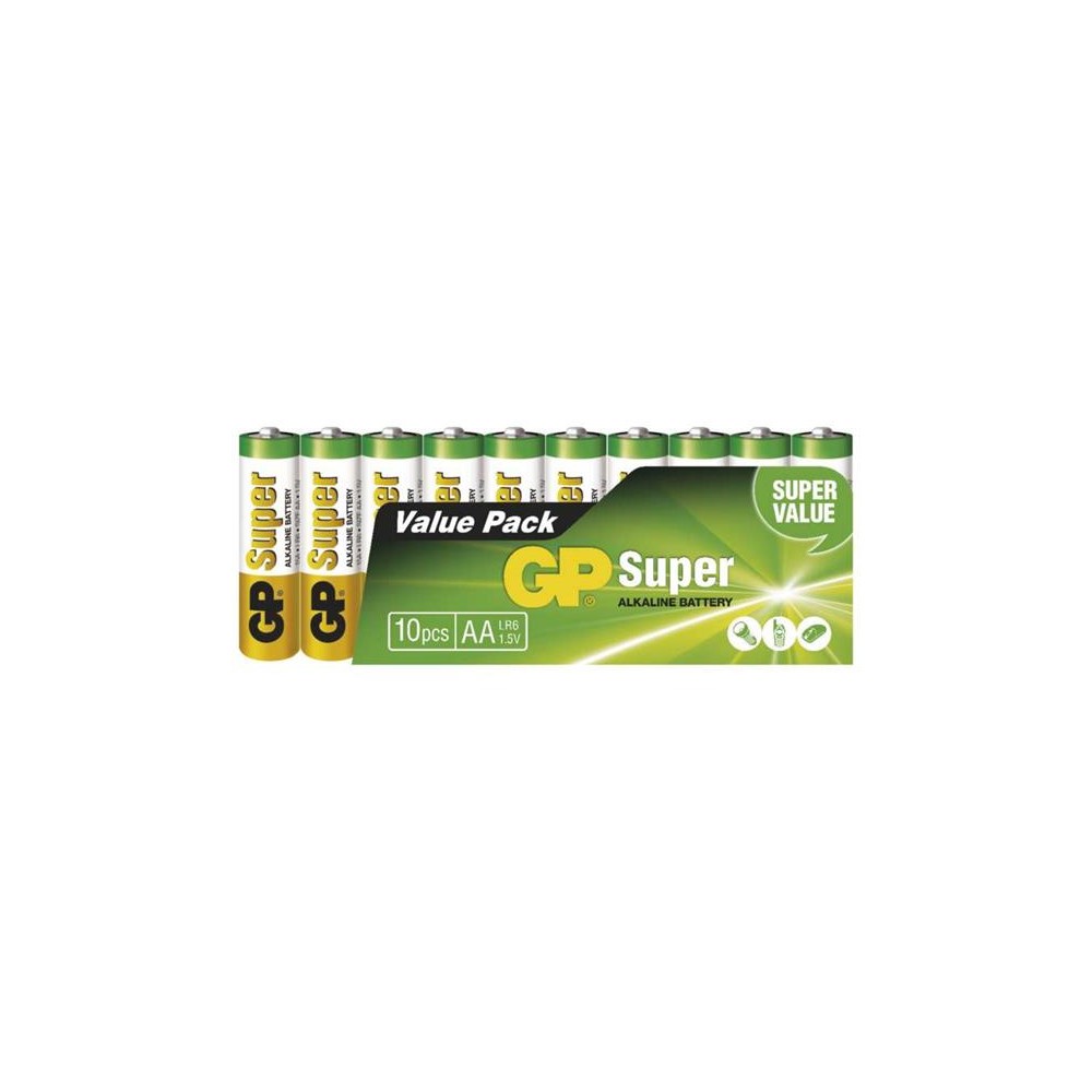 AA (R6) šarminės baterijos GP Super Alkaline 10vnt-Šarminės
