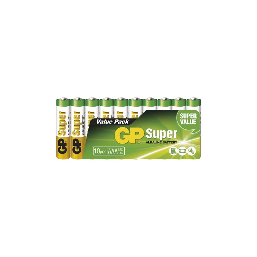 AAA (R03) šarminė baterija GP Super Alkaline 10vnt-Šarminės