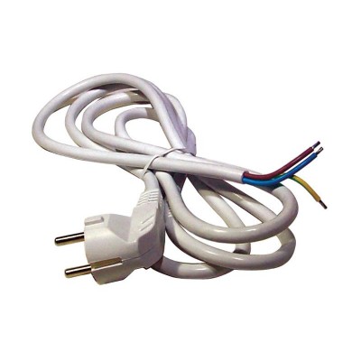 Maitinimo laidas PVC 3x1,0mm 2m baltas-Namams ir Laisvalaikiui