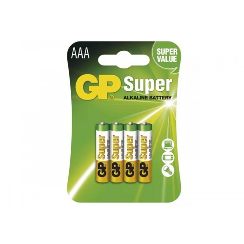 AAA (R03) šarminė baterija GP Super Alkaline 4vnt-Šarminės
