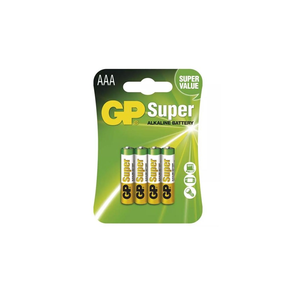 AAA (R03) šarminė baterija GP Super Alkaline 4vnt-Šarminės