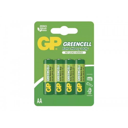 Baterija AA (R6) Zn-Cl GP Greencell 4vnt-ZnCl baterijos