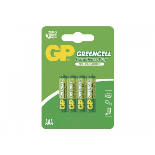 Baterija AAA (R03) Zn-Cl GP Greencell 4vnt-ZnCl baterijos