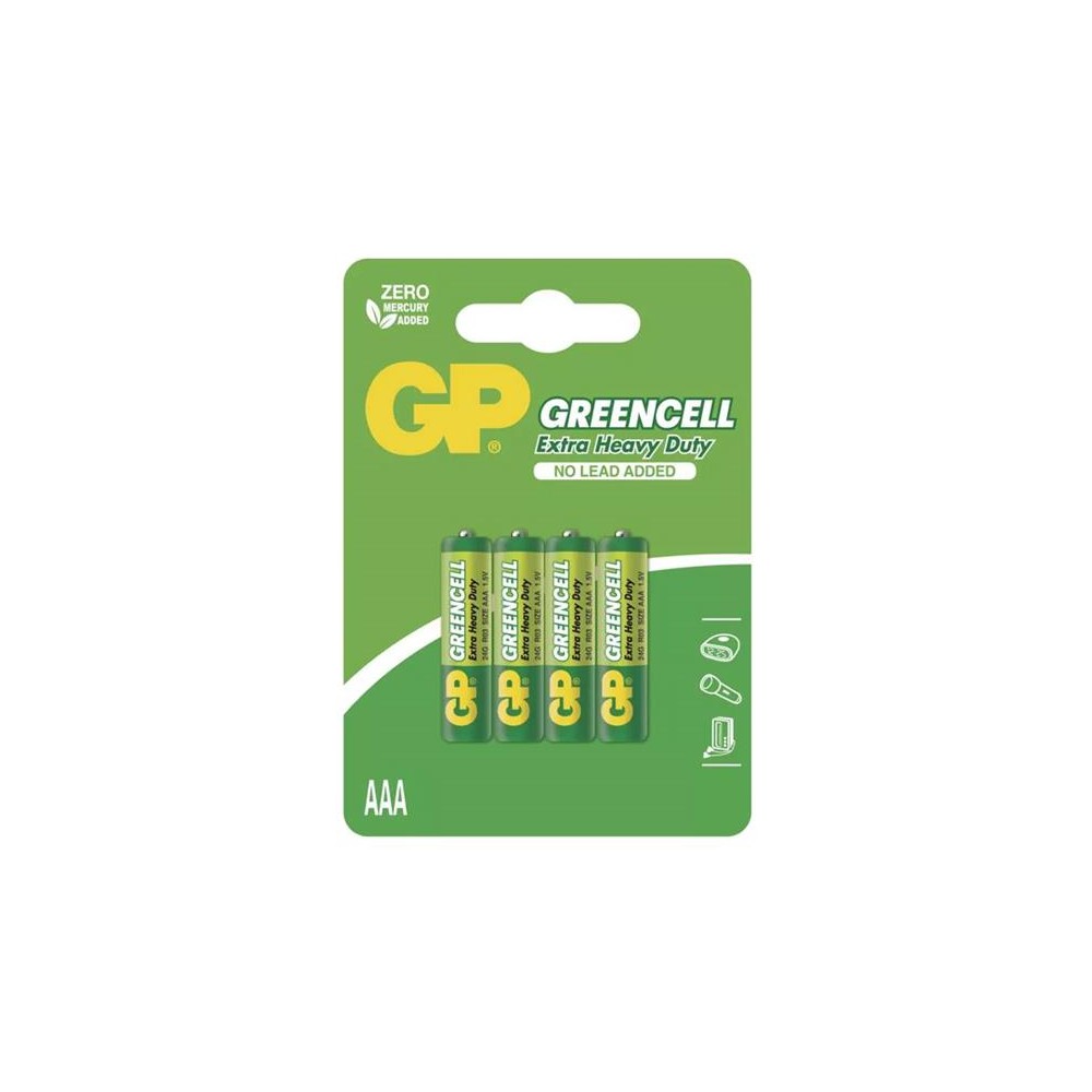 Baterija AAA (R03) Zn-Cl GP Greencell 4vnt-ZnCl baterijos