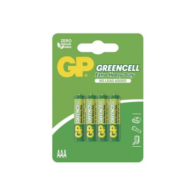Baterija AAA (R03) Zn-Cl GP Greencell 4vnt-ZnCl baterijos