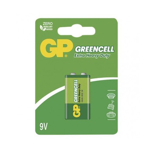 Akumuliatorius 6F22 (9 V) Zn-Cl GP Greencell-ZnCl baterijos