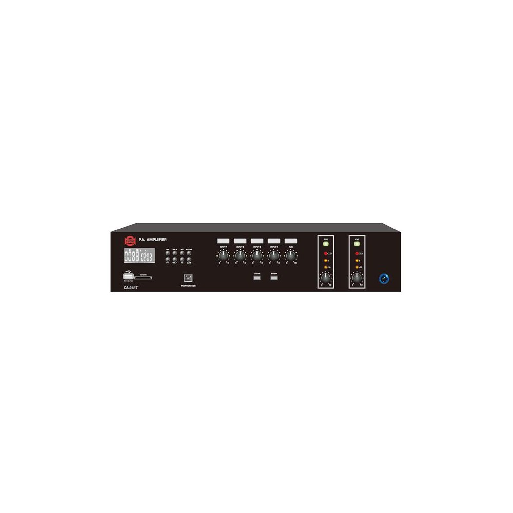 Stiprintuvas SHOW DA-241T (garso), 2 x 240W/70V/100V-PA