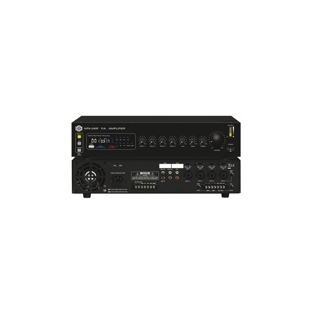 Stiprintuvas SHOW MPA-240R ECHO, 240W / 4Ω / 25V/70V/100V-PA