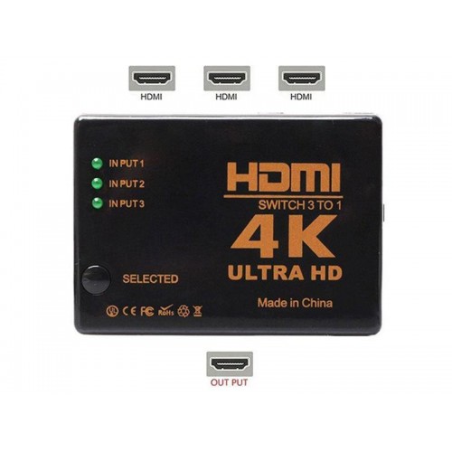 Jungiklis 3x HDMI - 1x HDMI HADEX UH-301-AV jungikliai