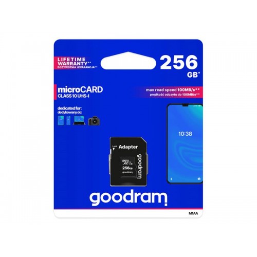 Atminties kortelė su adapteriu GOODRAM micro SD 256