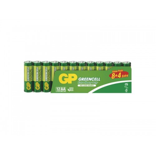 Baterija AA (R6) Zn-Cl GP Greencell 12vnt-ZnCl baterijos