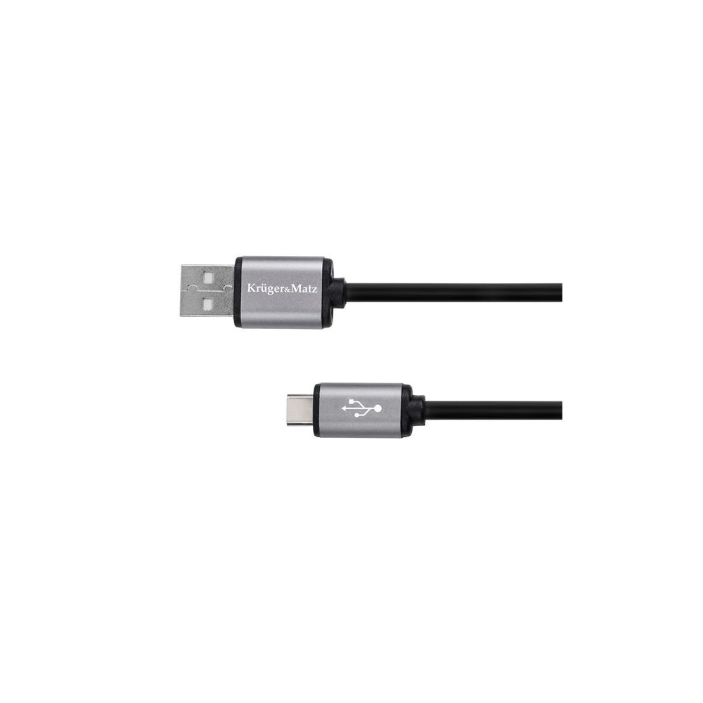 Kabelis KRUGER & MATZ KM1239 Basic USB - USB-C 1m-Duomenų ir