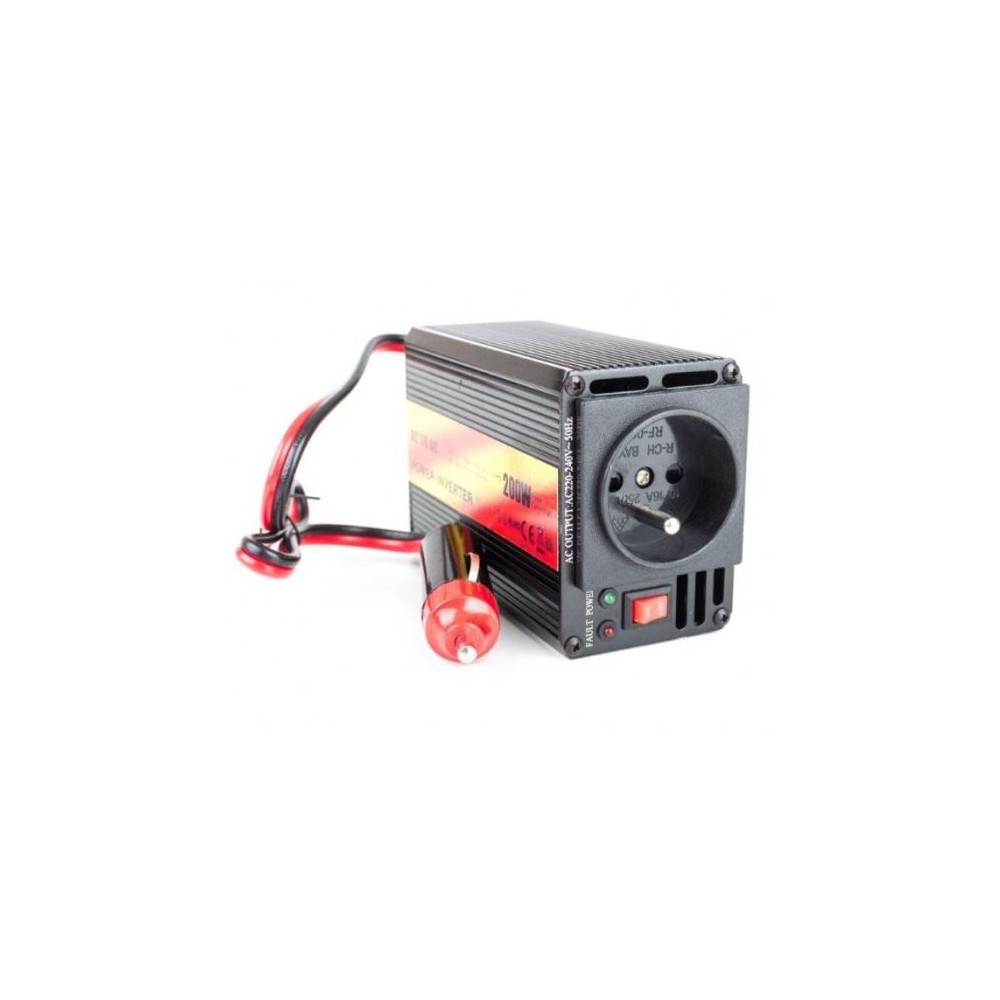 Maitinimo inverteris CARSPA CAR201 12V/230V 200W USB-Inverteriai