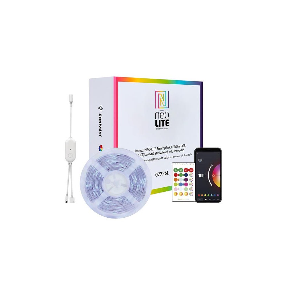 Išmanioji LED juosta 12V IP65 24W RGB IMMAX NEO 07726L 5m WiFi