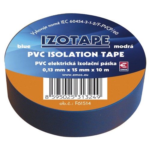 Izoliacinė juosta PVC 15/10 m mėlyna EMOS-Namams ir