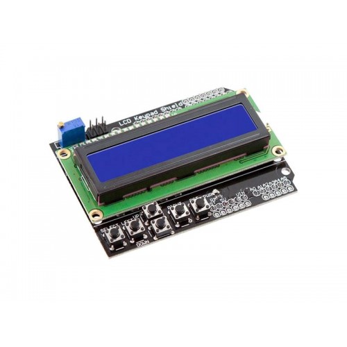LCD1602A ekranas su klaviatūra, 16x2 ženklai, mėlynas