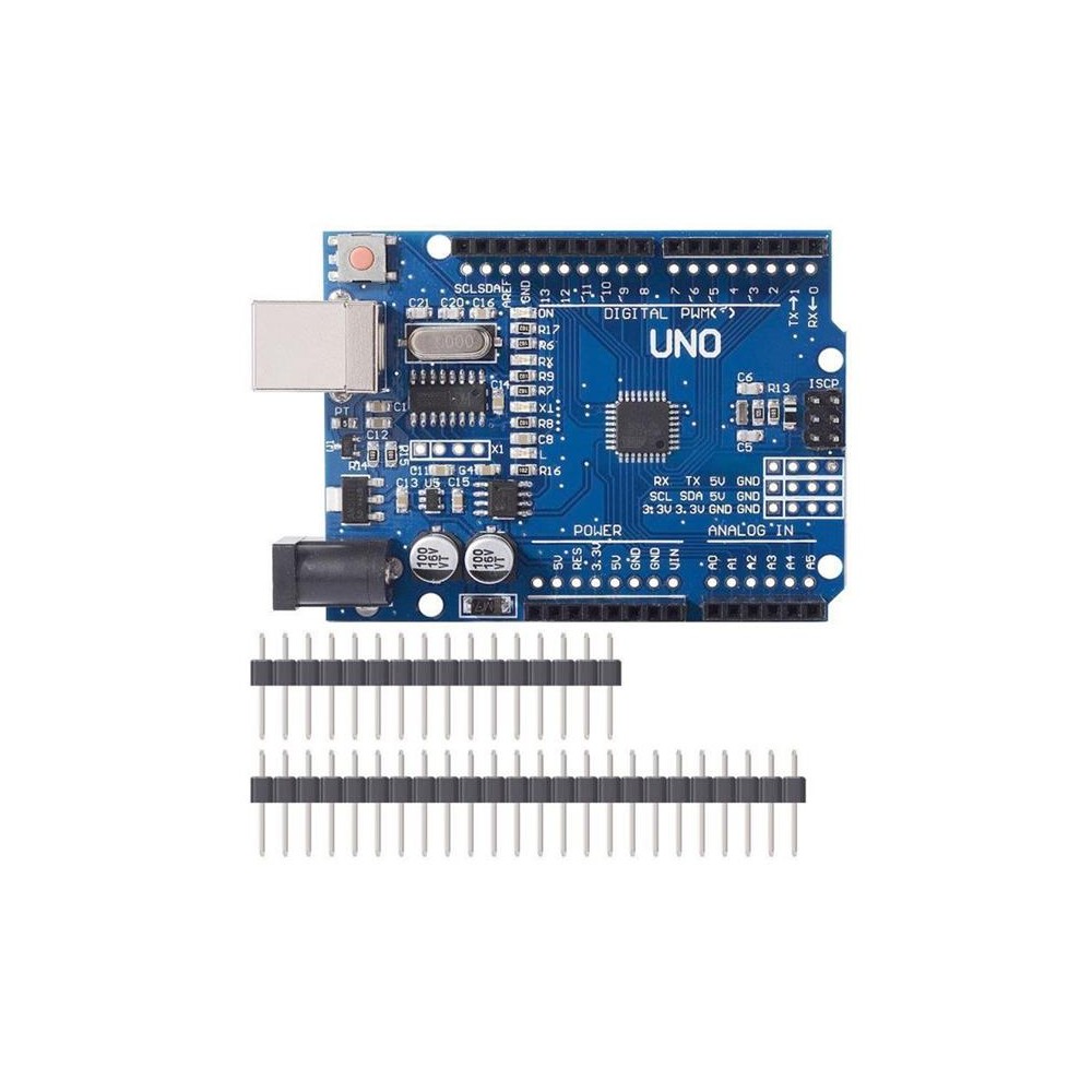 UNO R3, "Atmega328P", Arduino klonas su CH340-Programuojami