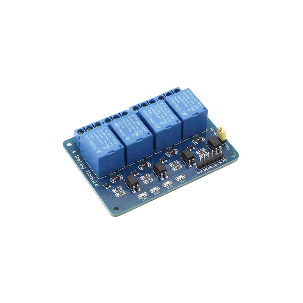 Relės modulis 4x, maitinimas 5 V, su optronu-Įvairūs
