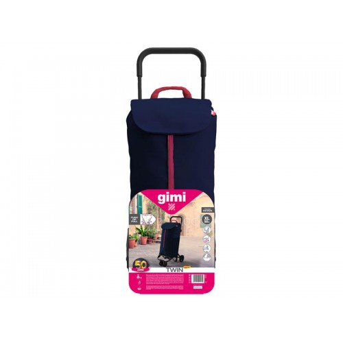Pirkinių vežimėlis GIMI Twin Blue 56l 169326-Pirkinių vežimėliai