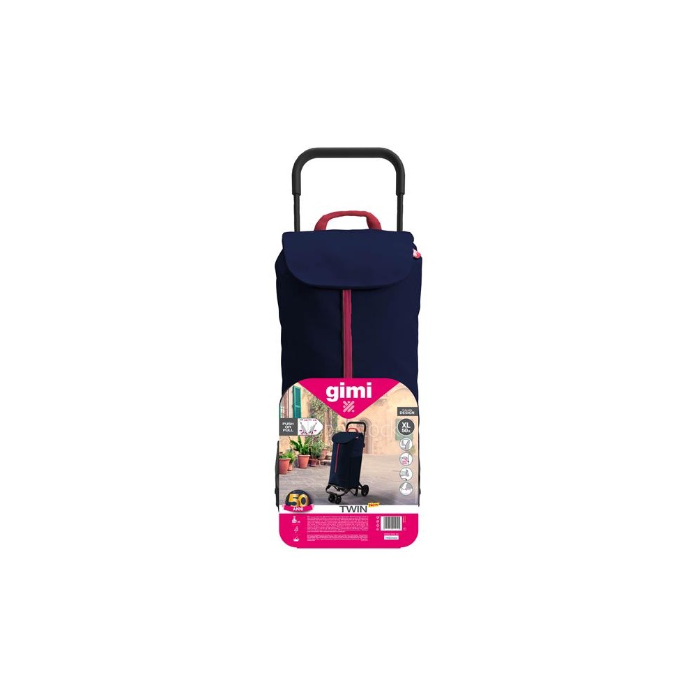 Pirkinių vežimėlis GIMI Twin Blue 56l 169326-Pirkinių vežimėliai
