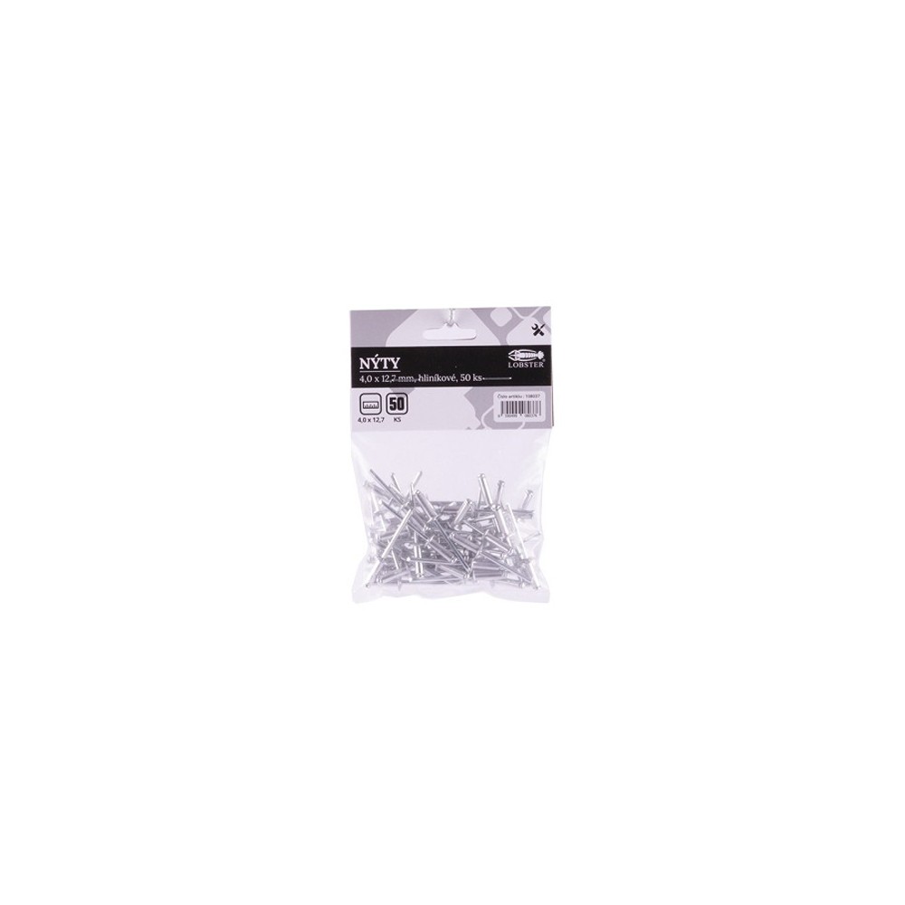 Aliuminio kniedžių rinkinys LOBSTER 108037 50vnt-Kniedžių ir Aliuminio kniedžių rinkinys LOBSTER 108037 50vnt-Kniedžių ir
