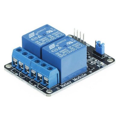 Relės modulis 2x, maitinimo šaltinis 12V, su optronu-Priedai