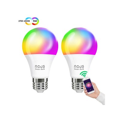 Išmaniųjų LED lempučių rinkinys E27 9W RGB NOUS P3/2pack WiFi