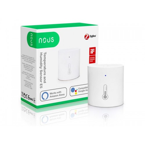 Išmanusis temperatūros ir drėgmės detektorius NOUS E5 ZigBee