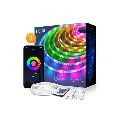 Išmanioji LED juosta 12V 40LED/m IP44 18W RGB NOUS F1 5m WiFi