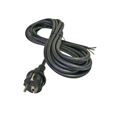 Maitinimo laidas guminis 3x1,5mm2 5m juodas GETI-Kištukai su