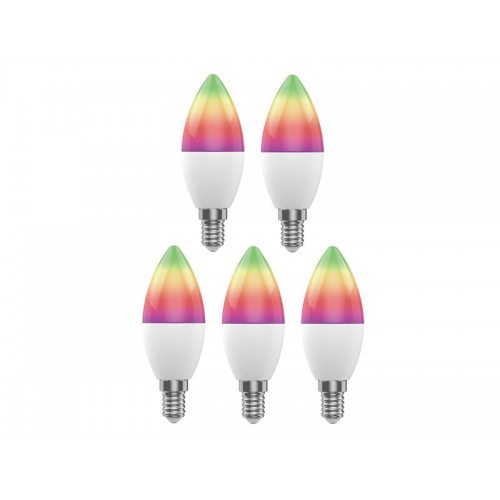 Išmaniųjų LED lempučių rinkinys E14 5W RGB WOOX R9075/5pack