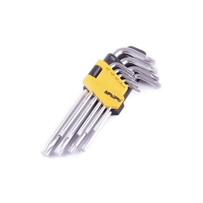 L rinkinys-raktai TORX MasiPro 108866 9vnt-TORX atsuktuvai