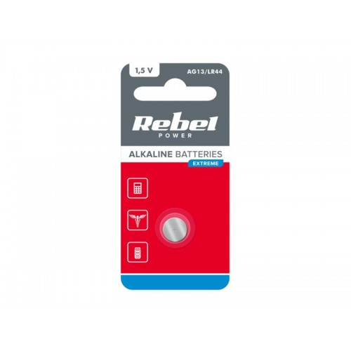 Baterija AG13 / LR44 REBEL EXTREME 1vnt / bl.-Tabletės baterijos