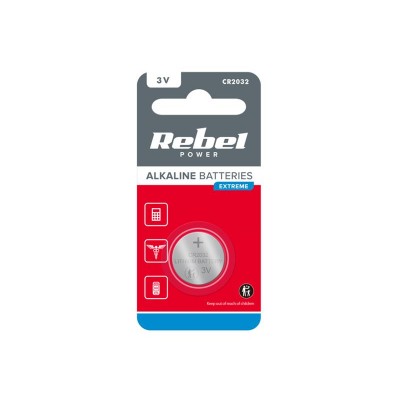 Baterija CR2032 REBEL EXTREME 1 vnt. / bl.-Tabletės baterijos