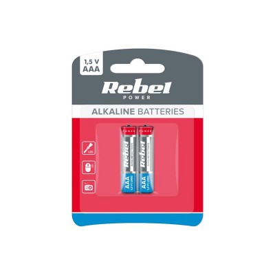 AAA (R03) šarminė baterija REBEL Alkaline Power 2BP