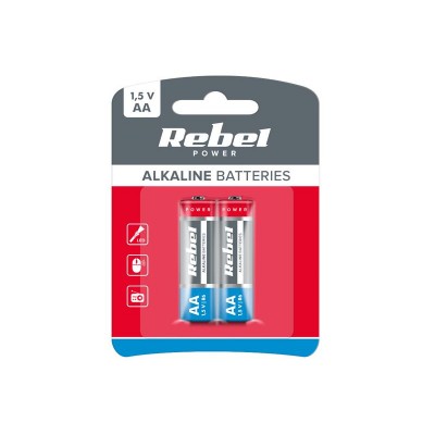 AA (R6) šarminė baterija REBEL Alkaline Power 2BP