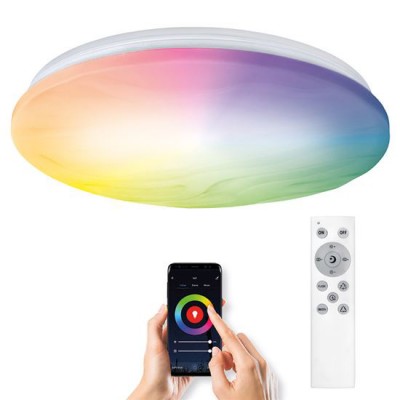 Išmanusis lubinis šviestuvas SOLIGHT WAVE WO792 RGB 30W WiFi