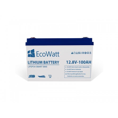Akumuliatorius LiFePO4 12,8 V/100 Ah EcoWatt-LiFePO4, Li-Ion