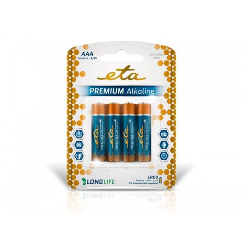 AAA (LR03) šarminė baterija ETA ETAR03PREM4 4vnt-Šarminės