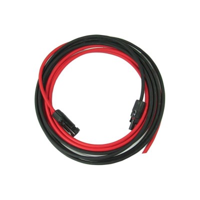 Saulės kabelis 4mm2, raudonas+juodas su MC4 jungtimis, 5