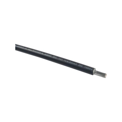 Saulės kabelis 6 mm2, 1500 V, juodas-Kabeliai