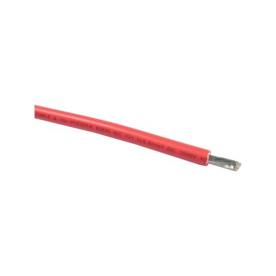 Saulės kabelis 6mm2, 1500V, raudonas-Kabeliai