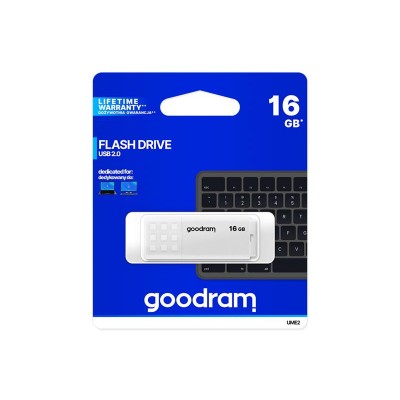 Flash GOODRAM USB 2.0 16GB, balta-USB atmintukai