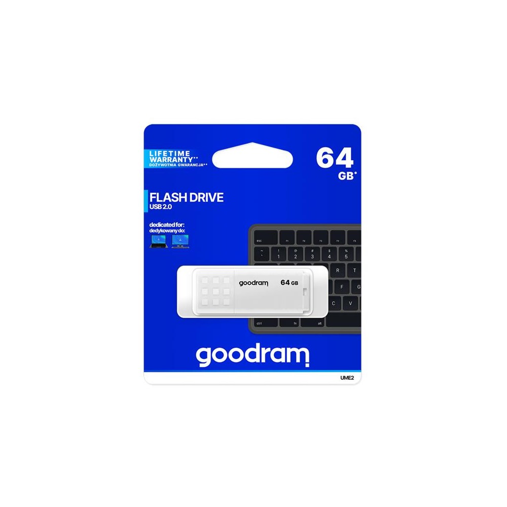 Flash GOODRAM USB 2.0 64GB balta-USB atmintukai