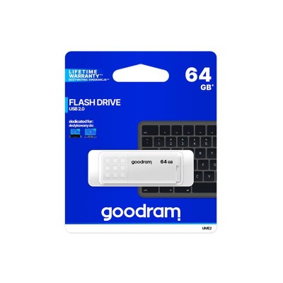 Flash GOODRAM USB 2.0 64GB balta-USB atmintukai